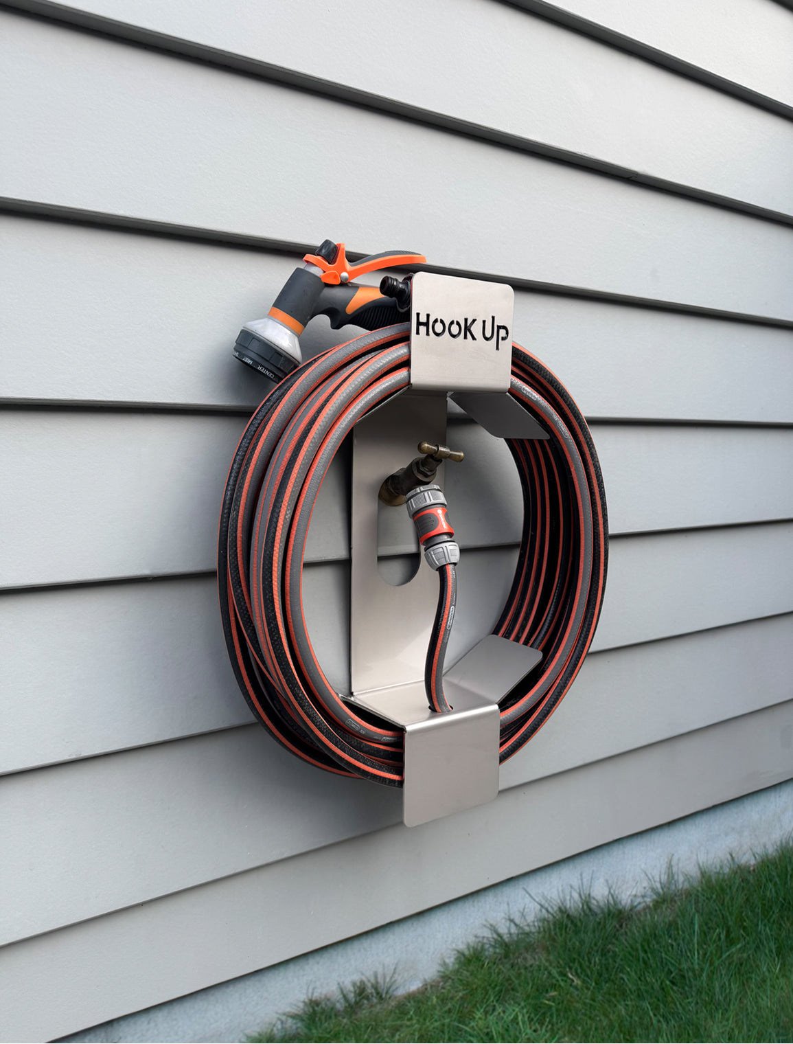 Hook Up Original stainless steel garden hose hook no drilling