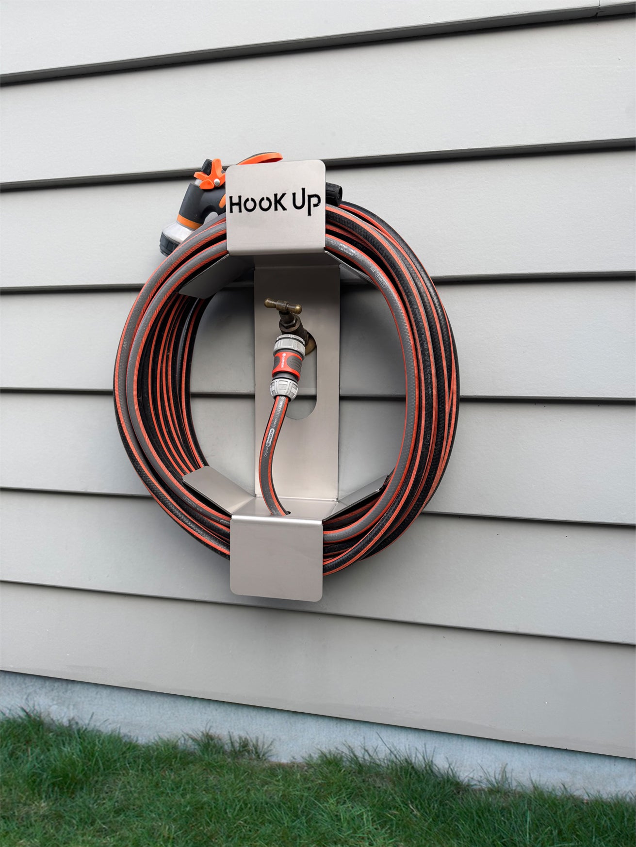 Hook Up Original stainless steel garden hose hook easy mounting